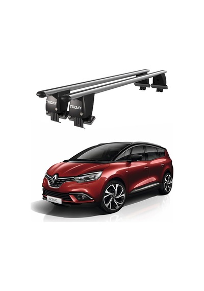 Royal Renault Grand Scenic 2017 Ve Sonrası Uyumlu Gri Kilitli Ara Atkı Port Bagaj Tavan Barı