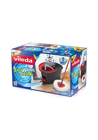 Vileda - 133648 - Süpürge + Kova Easy Wring And Clean Mocio - Komple Set