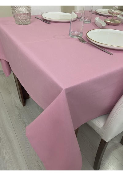 Sıvı Geçirmez Dertsiz Masa Örtüsü Pembe 13 Parça