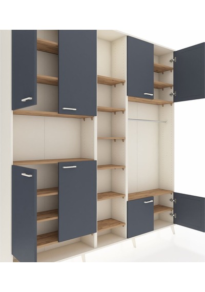 Arges Dolap 18 Raflı 8 Kapaklı Tek Askılı 220x30x243 Aytaşı-antrasit/çam Antrasıt/atlas Çam Arges Dolap 18 Raflı 8 Kapaklı Tek Askılı 220x30x243 Aytaşı-antrasit/çam Antrasıt/atlas Çam