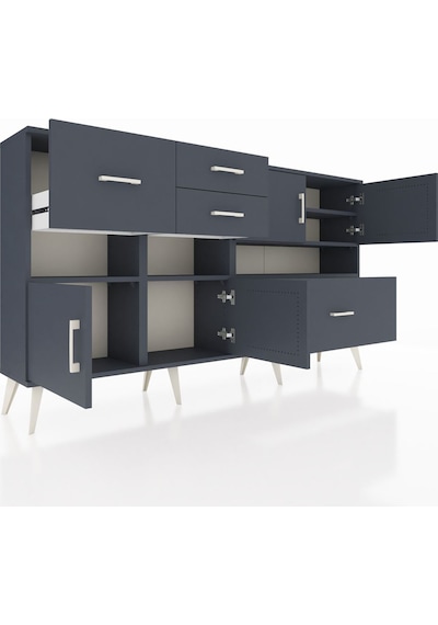 Arges Konsol 5 Raflı 4 Çekmeceli 4 Kapaklı 176x30x99 Antrasit-antrasit Antrasit - Antrasit Arges Konsol 5 Raflı 4 Çekmeceli 4 Kapaklı 176x30x99 Antrasit-antrasit Antrasit - Antrasit