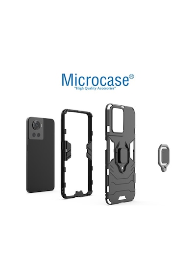 Microcase Oneplus 10R Batman Yüzüklü Armor Kilif - Siyah 546682667