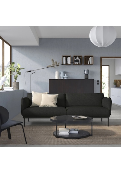 Ikea Siyah Rahat Kanepe - 3'lü Kanepe
