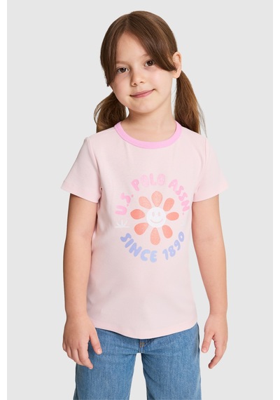 U.S. Polo Assn. Kız Çocuk Açık Pembe Tişört 50325635-vr078 Acık Pembe