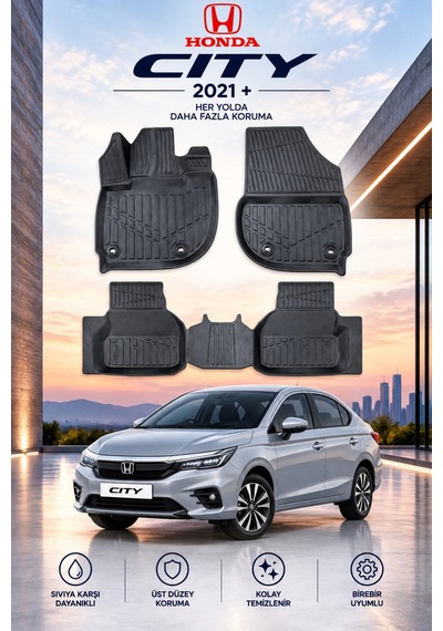 Honda City 2021+ Aracınıza Özel Üretim Havuzlu Paspas Takımı A+ -mod-