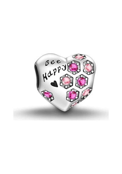 Fubena Renkli Taşlı Kalp Charm