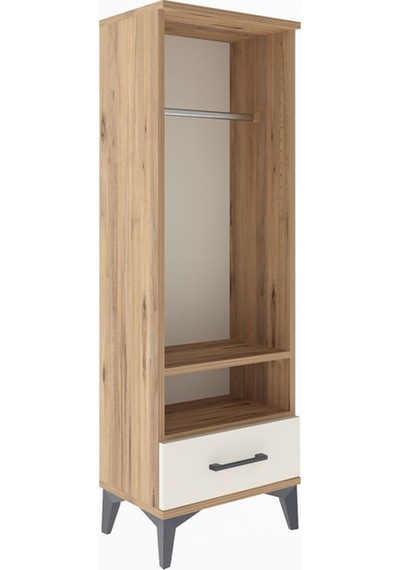 Arges Dolap 2 Raflı Tek Çekmeceli Tek Askılı 44x30x134 Çam-ay... Çam