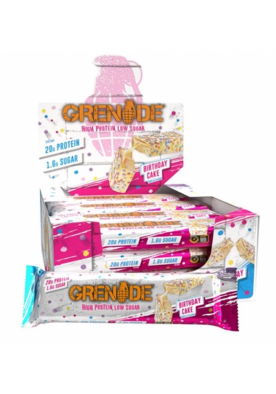 Grenade High Protein, Low Sugar Bar - Candy Bar Birthday Cake, 12 X 60 Gr