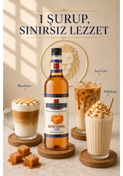 Simonelli Tuzlu Karamel Aromalı Kahve ve Kokteyl Şurubu 700 ML + Dozaj Pompası