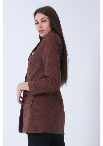 Feminist Kahve Tüvid Kumaş Ceket 4595020.05 Kahverengi