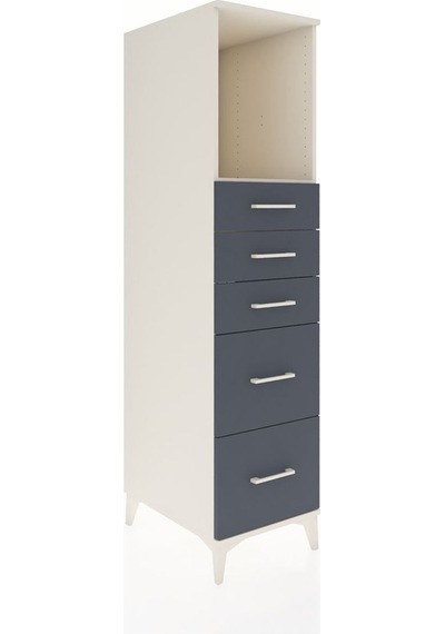 Kronos Dolap Tek Raflı 5 Çekmeceli 44x59x182 Aytaşı-antrasit Aytaşı