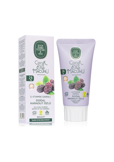 Doğal Karadut Özlü 2-6 Yaş Çocuk Diş Macunu 60 Ml