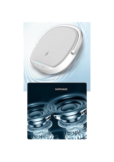 Wiwu Y1 Gece Lambalı Ve Kablosuz Şarj Standlı Bluetooth Speaker Hoparlör - ZORE-263612