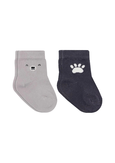Bistyle Bear Penye Soket Çorap 2'li Bs10116 Gri Gri
