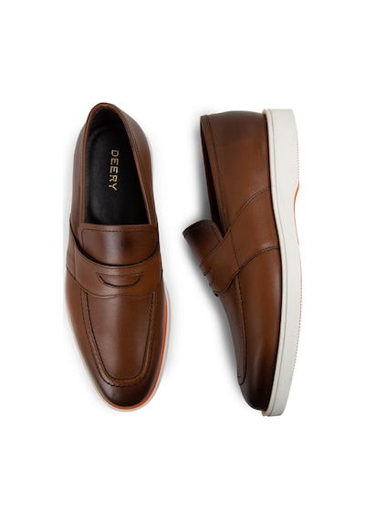 Deery Hakiki Deri Taba Rengi Erkek Loafer Ayakkabı - 01960mtbac01 Taba