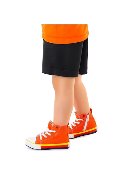 Kiko Kids Tinna Bağcıklı Erkek Çocuk Boğazlı Keten Spor Ayakkabı Turuncu