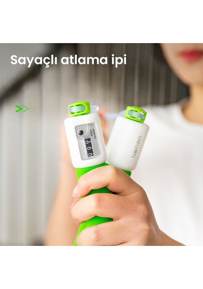 Agnıte Mekanik Sayaçlı Pvc Atlama İpi Sünger Saplı Fitness Mavi