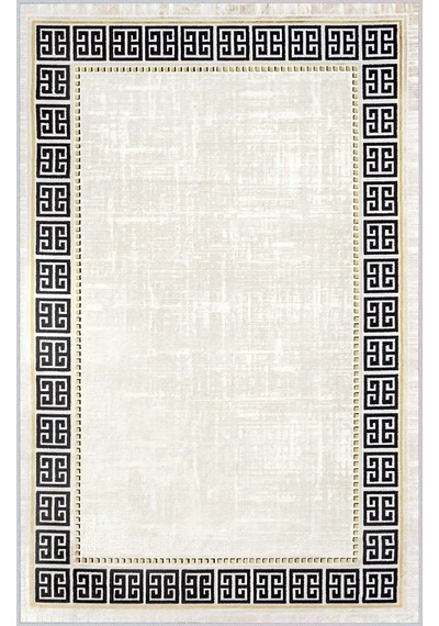 Rovigo Home Dijital Baskı Yıkanabilir Kaymaz Taban Salon Halısı Rvg0423 Krem