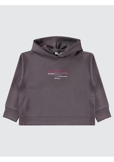 Civil Girls Kız Çocuk Kapüşonlu Sweatshirt 10-13 Yaş Açık Füme Açık Füme