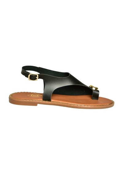 Fox Shoes U652227109 Siyah Kadın Sandalet Siyah-suni Deri