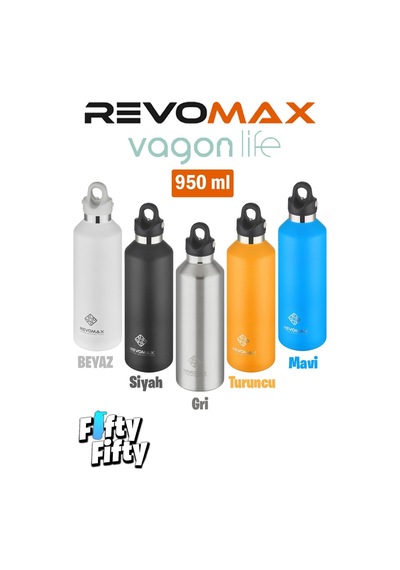Revomax 950 Ml Büyük Kapasiteli Özel Kapak Sistemli 18saat Sıcak/36 Saat Soğuk Çelik Termos