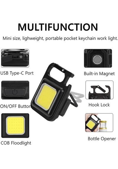 Led Anahtarlık 3 Modlu Çakar-düz Siyah