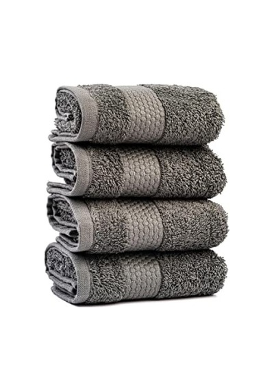 4'lü Misafir Havlusu Seti - %100 Doğal Pamuk, Antrasit 6 Renk