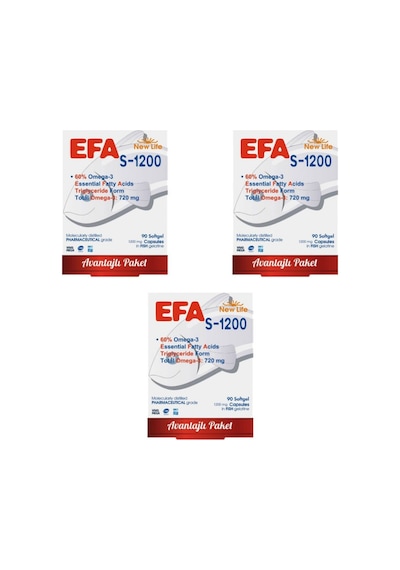 Efa S-1200 Omega-3 90 Kapsül 3 Kutu