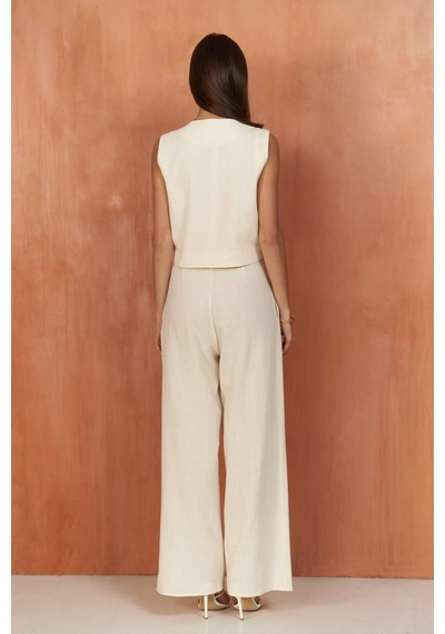 Mai Collection Mai Studios Co. Montana Natural Yelek Pantolon Takım Naturel