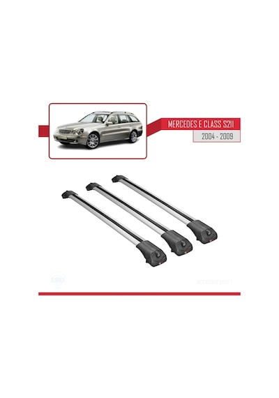 Mercedes E Class S211 2004-2009 Arası İle Uyumlu Ace-1 Ara Atkı Tavan Barı Gri 3 Adet Bar
