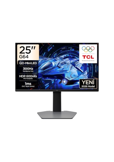 TCL 25G64 Gaming Monitörü 25" 1ms 300hz Fhd Qd-mini Led Fps Oyuncu Monitörü Freesync Premium