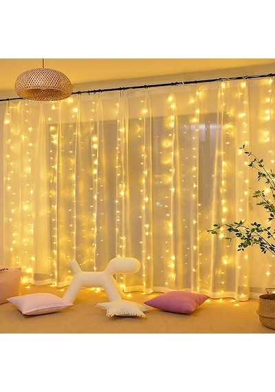 8 Fonksiyonlu Saçak Led Sarkıt 2x2 Metre Eklenebilir Süsleme 180 Işık Yılbaşı Standart