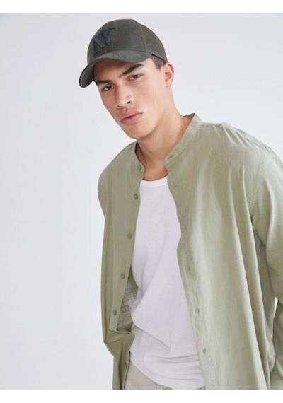 LC Waikiki Xsıde Haki Regular Fit Poplin Erkek Gömlek Dull Khakı