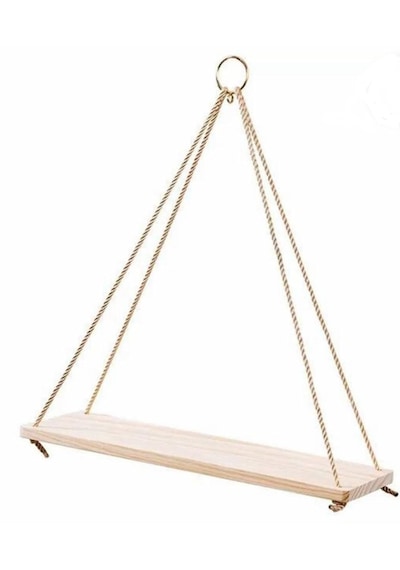 Umutpark İpli Halkalı Ahşap Duvar Raf. Açık Ceviz