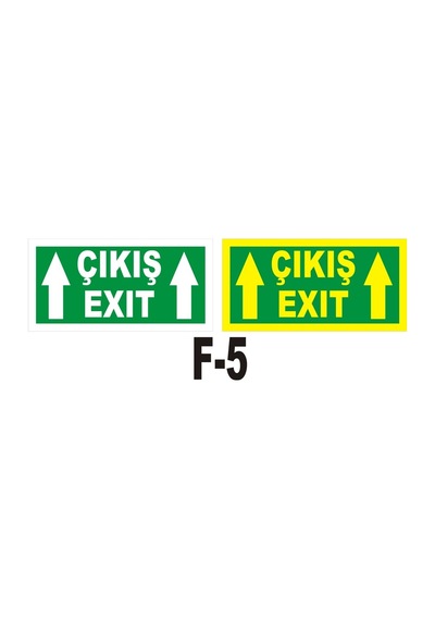 Fosforlu & Düz Levha Çıkış Exıt Yönlendirme Yukarı Ok