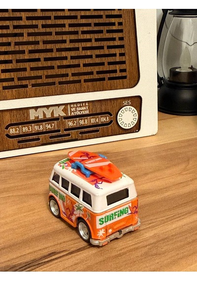 Mini Vosvos Karavan Metal Model Araba Tatil Temalı Myk Hediye Ve Sanat Atölyesi