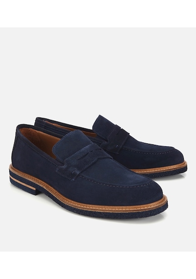 Hotiç Erkek Süet Deri Lacivert Klasik Loafer