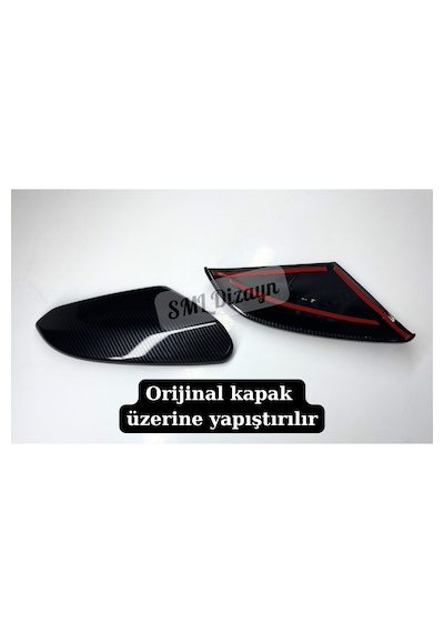 Honda Civic Fc5 Uyumlu 2016-2021 Karbon Görünüm Ayna Kapağı Düz Model Sağ-sol Takım