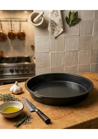 28cm Yuvarlak Teflon Fırın Tepsisi Yanmaz Yapışmaz Içi - Dışı Teflon Diğer