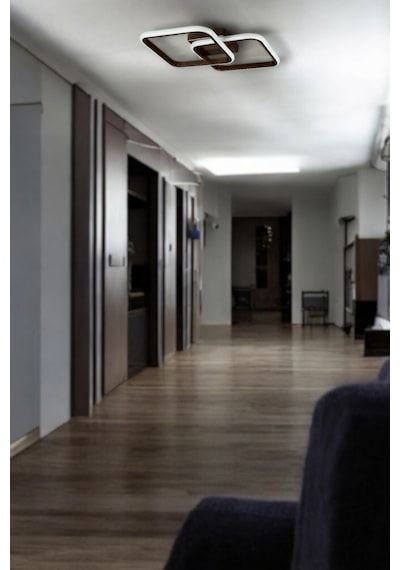 Kira Kahverengi Modern Tasarım Salon - Mutfak - Hol - Yatak Odası Beyaz Led Avize Kahverengi