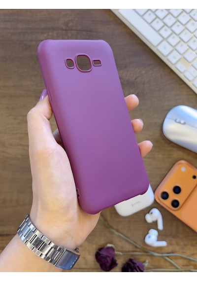 Samsung J7 2015 Uyumlu Kamera Korumalı Darbeye Dayanıklı Renk Atmayan Fab Silikon Kılıf Mor