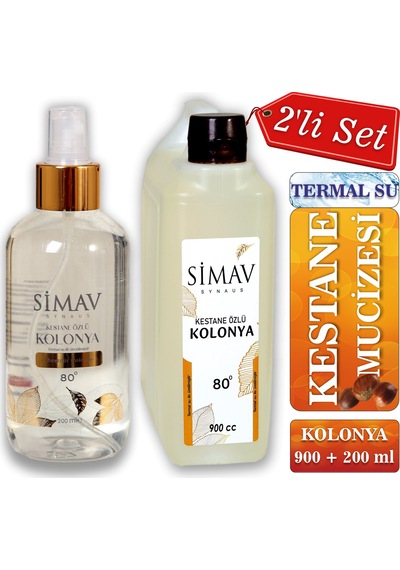 Simav Synaus Kestane Özlü ve Termal Sulu Kolonya 2'li Set 900 ML + 200 ML