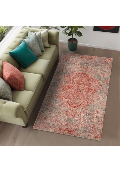 Kadife Kaymaz Pamuk Tabanlı Yıkanabilir Antibakteriyel Salon Halısı 100x150 Diğer