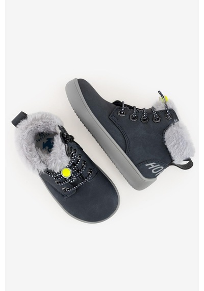 Hopfrög Furry Boots Lacivert Nubuk Barefoot Çocuk Botu Lacivert