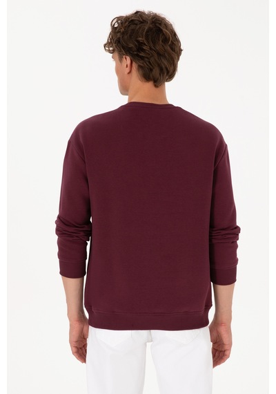 U.S. Polo Assn. Erkek Comfort Fit Bisiklet Yaka Şardonlu Bordo Basic Sweatshirt 50313757-VR177 U.S. Polo Assn. Erkek Comfort Fit Bisiklet Yaka Şardonlu Bordo Basic Sweatshirt 50313757-VR177