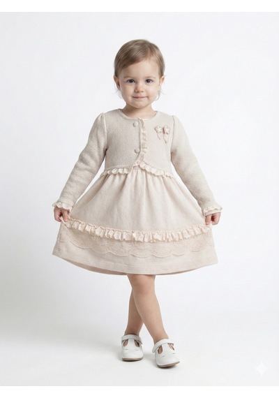 Xo Kids Kız Çocuk Elbise 9-24 Ay 52134 Bej