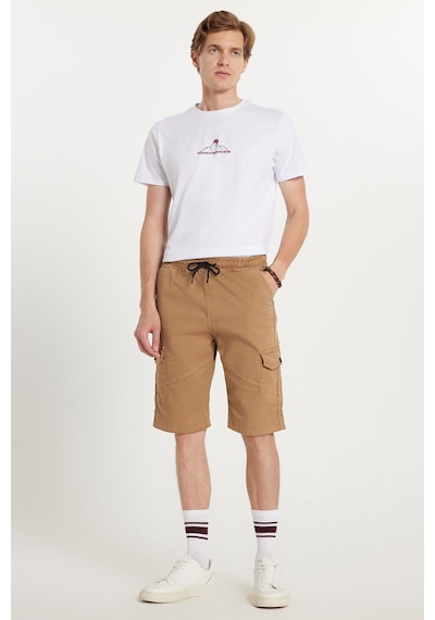 Tudors Erkek Relax Fit Rahat Kesim %100 Pamuk Kargo Cep Camel Kapri Şort-35403 CAMEL