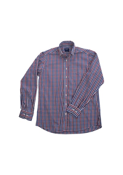 Giant Erkek Uzun Kol Kareli Gömlek - Minimalist Stil Bordo