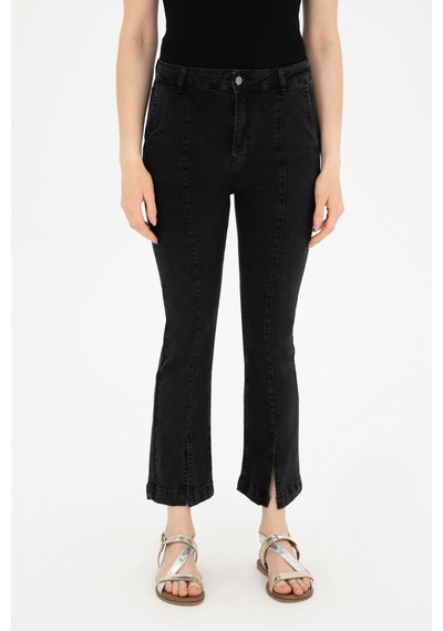U.S. Polo Assn. Kadın Siyah Skinny Flare Cropped Fit Jean Pantolon 50282739-DN0027