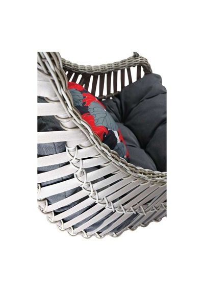 Drc Minderli Rattan Salıncak, Bahçe Salıncağı, Balkon Salıncağı, Rattan Kayık Salıncak Beyaz